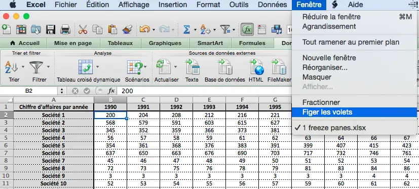 comment répéter une ligne sur excel